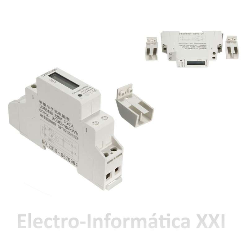 Contador Eléctrico Digital de Carril LCD Medir Consumo Eléctrico 220V 5 -32A